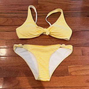 Abercrombie Yellow Striped Swim Set- Size Small